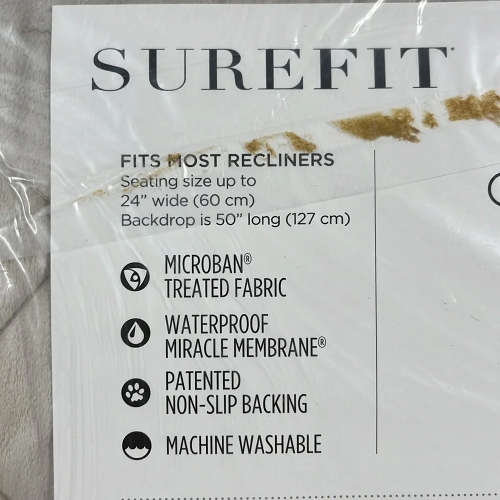 SUREFIT recliner cover. Color Sand. Limit 1 per bundle due to weight. - Picture 2 of 4
